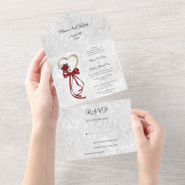 Invitación de Boda Todo en Uno (desgarro)