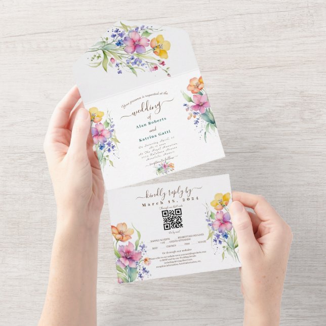 Invitación de Boda Todo en Uno (desgarro)