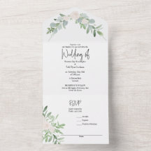 Invitación de Boda Todo en Uno Acuarela Floral