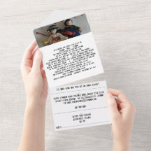 Invitación de boda todo en uno al estilo rumano