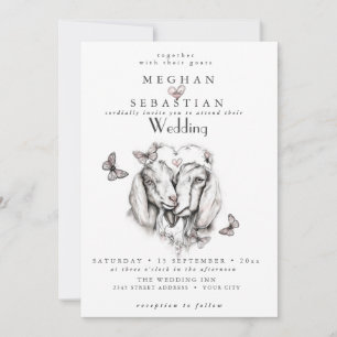 Invitación de boda TODO en UNO Cabras enamoradas