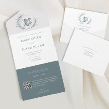 Invitación de Boda Todo en Uno Chino Moderno