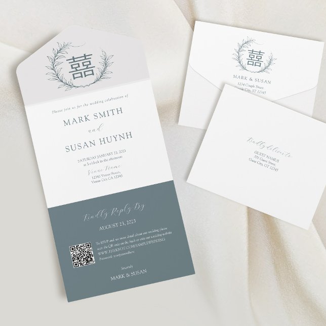 Invitación de Boda Todo en Uno Chino Moderno (Subido por el creador)
