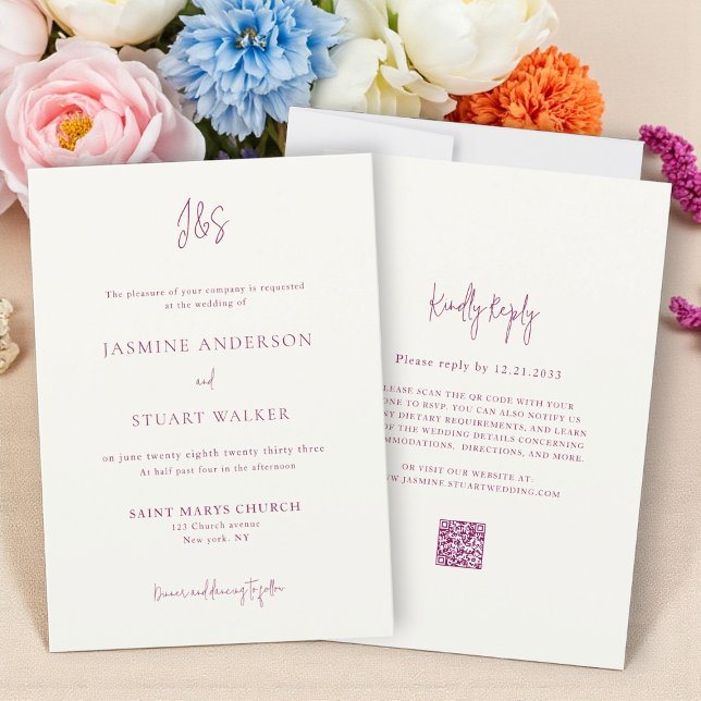 Invitación de boda todo en uno con código QR (Subido por el creador)
