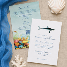 Invitación de boda todo en uno con código QR para 