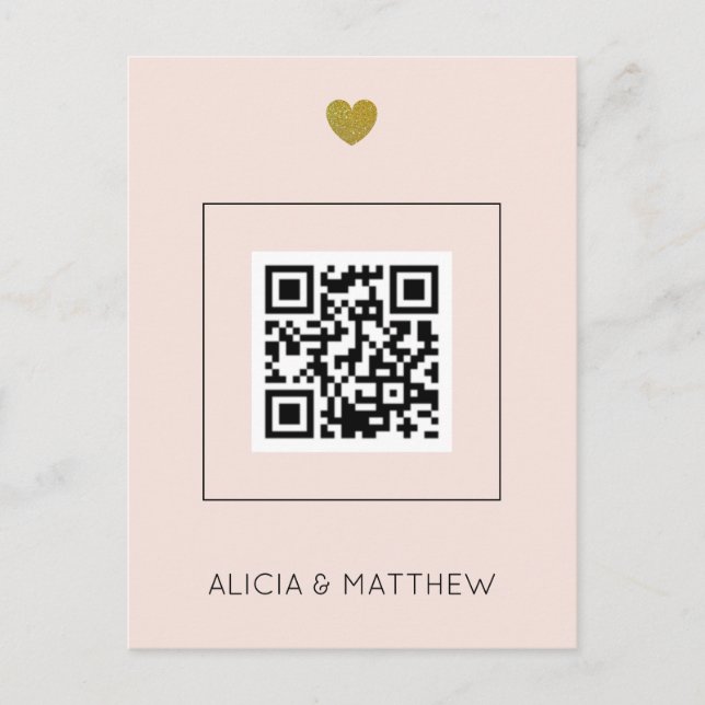 Invitación de boda todo en uno con código QR sonro (Anverso)