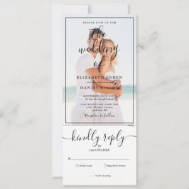Invitación de boda todo en uno con escritura elega