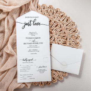 Invitación de boda todo en uno con tarjeta postal