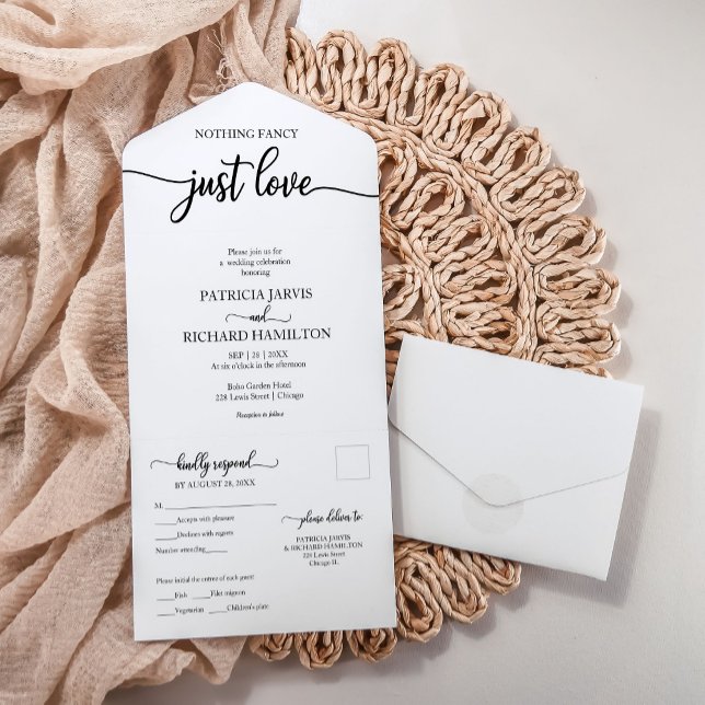 Invitación de boda todo en uno con tarjeta postal  (Subido por el creador)