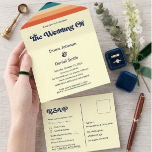 Invitación de boda todo en uno con vibraciones vin