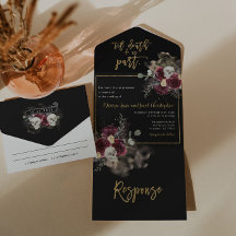 Invitación de Boda Todo en Uno de Romance Oscuro G