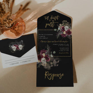Invitación de Boda Todo en Uno de Romance Oscuro G