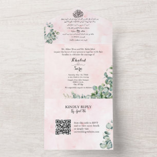 Invitación de boda todo en uno en árabe y inglés r