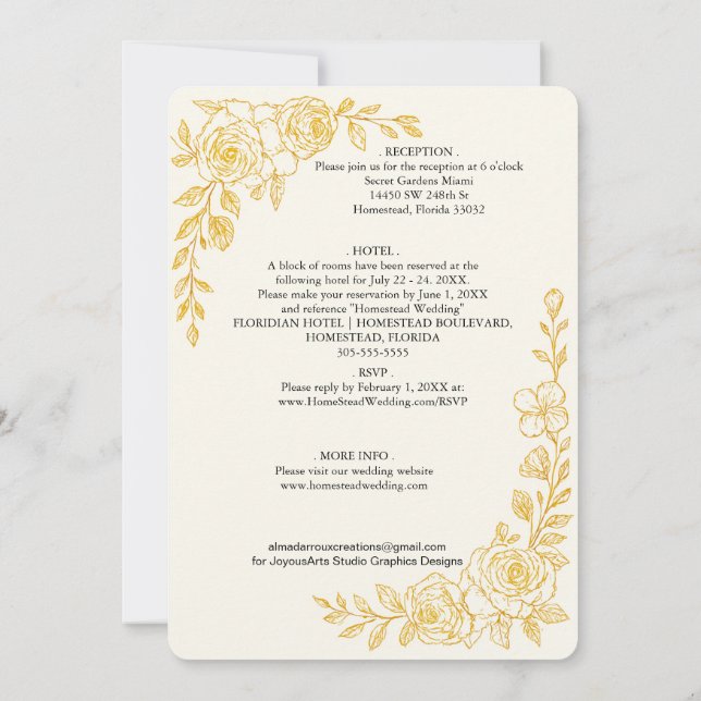Invitación de boda todo en uno 'Lenguaje del Amor' (Reverso)