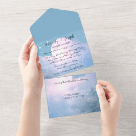 Invitación de Boda Todo en Uno Luna Brillante
