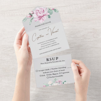 Invitación de boda todo en uno para adultos sin ni