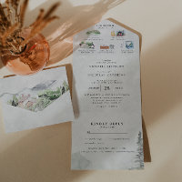 Invitación de boda todo en uno para viñedo de mont