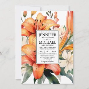 Invitación de boda Todo en Uno Tiger Lily VER ATRÁ