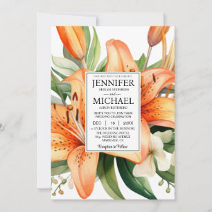 Invitación de boda Todo en Uno Tiger Lily VER ATRÁ
