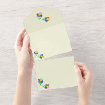 Invitación de Boda Todo en Uno Tulipanes