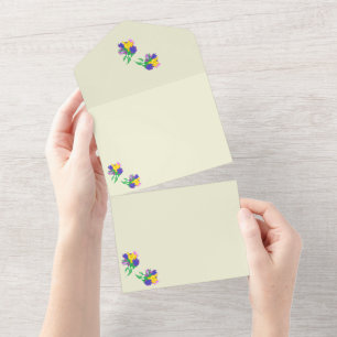 Invitación de Boda Todo en Uno Tulipanes