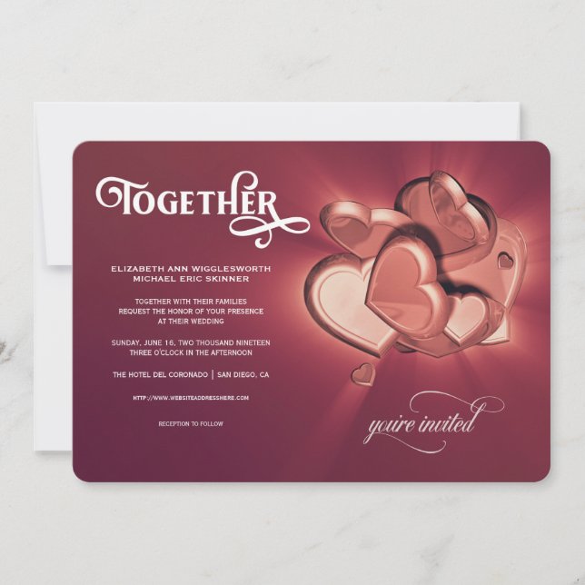 Invitación de boda Together (Versión 4) (Anverso)