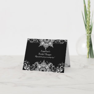 Invitación de Boda Toile Negro y Blanco Damask Swi
