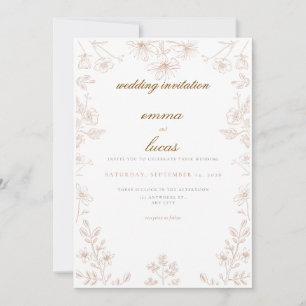 Invitación de boda tradicional noruega Rosemaling
