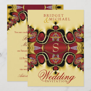 Invitación de boda Trek Royale Satin Rojo+Crema