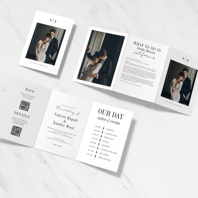 Invitación de Boda Tri-Fold con Foto Detallada y E (Subido por el creador)