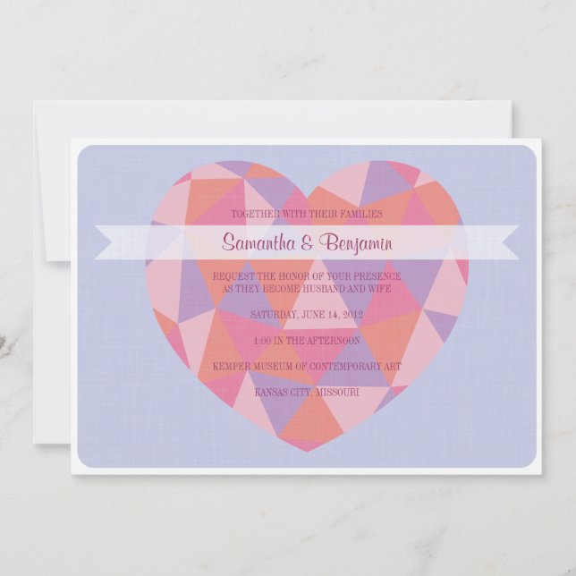 Invitación de Boda Triangle Heart (Anverso)