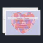 Invitación de Boda Triangle Heart<br><div class="desc">Estas invitaciones modernas tienen un diseño de triángulo de moda en una bonita paleta de colores. El texto se puede editar fácilmente para usar como "save the dates" o invitaciones para otros eventos, como cenas de ensayo o fiestas de compromiso y anuncios. Envíe un correo electrónico a laura@laurabolterdesign.com para solicitar...</div>