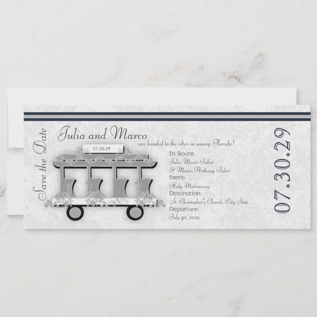 Invitación de boda Trolley (Anverso)