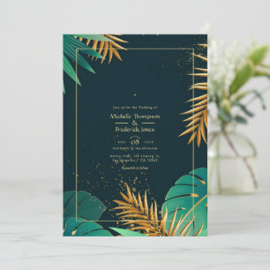 Invitación de boda tropical