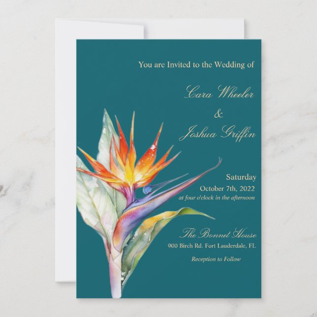 Invitación de Boda Tropical (Anverso)