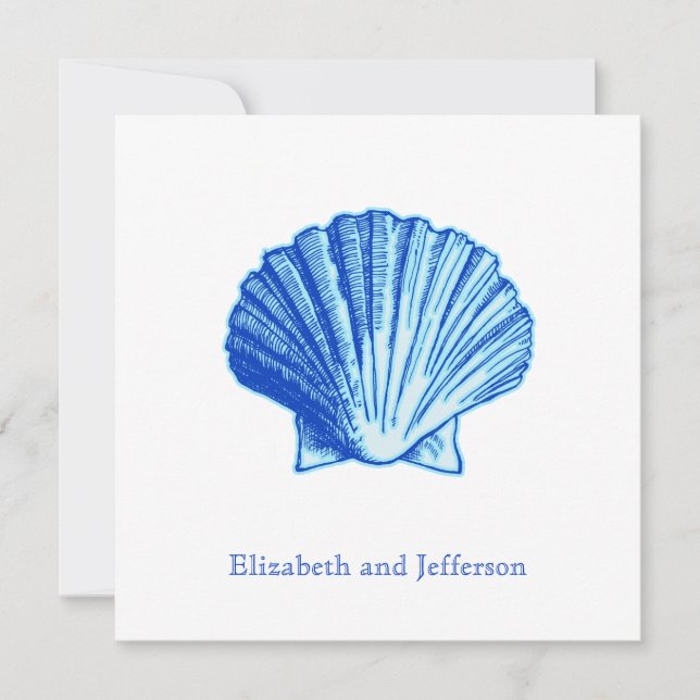 Invitación de boda tropical bimini azul de la cubi (Anverso)