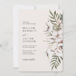 Invitación de boda tropical boho