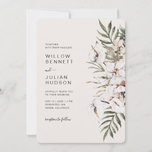 Invitación de boda tropical boho