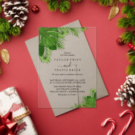 Invitación de boda tropical boho de Palm Beach