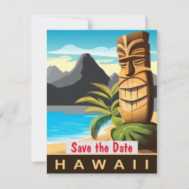Invitación de boda tropical de la playa Tiki de Ha