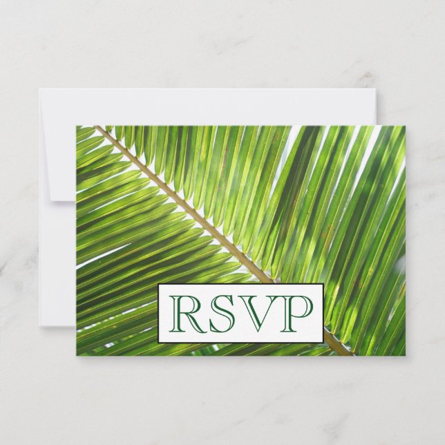 Invitación de boda tropical de RSVP del menú de la