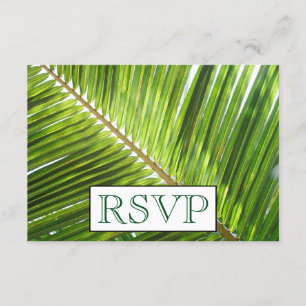 Invitación de boda tropical de RSVP del menú de la