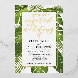 Invitación de Boda Tropical Gold Classy