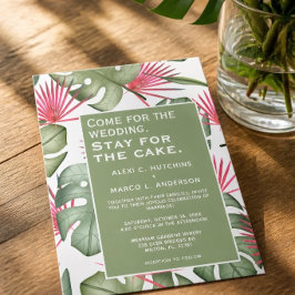 Invitación de boda tropical humorística
