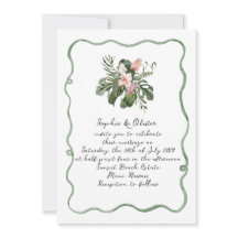 Invitación de boda tropical moderna orgánica
