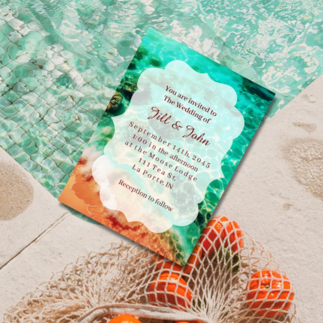 Invitación de Boda Tropical Playa Escalonada  (Subido por el creador)