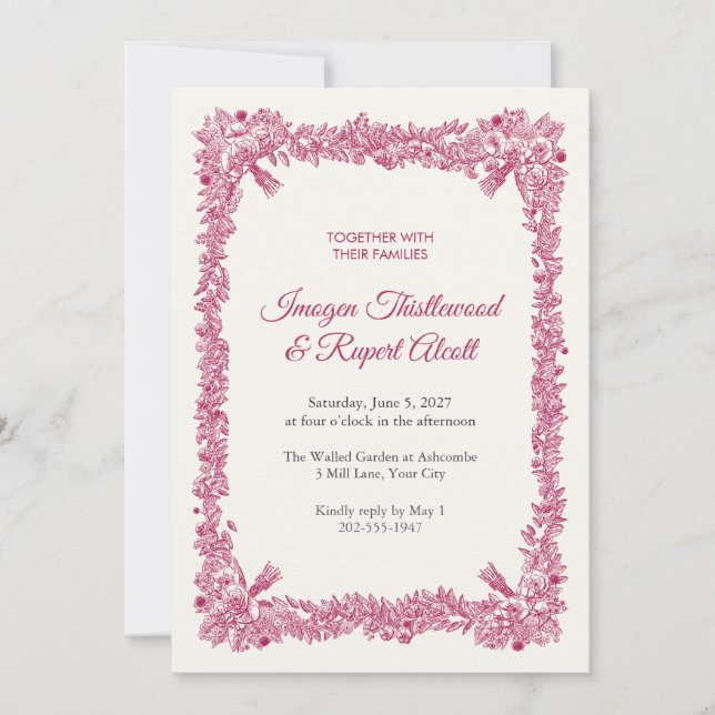 Invitación de boda Trussed Bunchlet (Anverso)