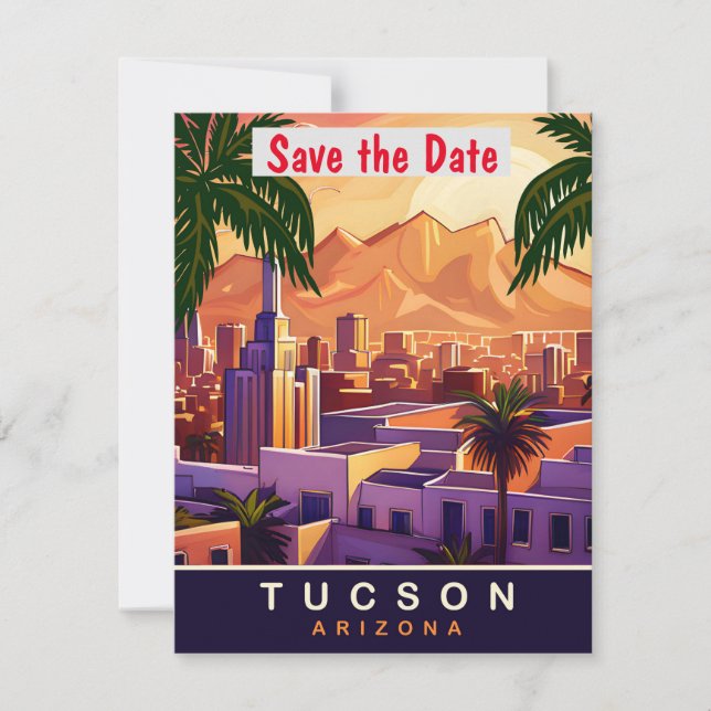 Invitación de boda Tucson Mission Desert Sunset (Anverso)