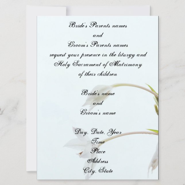 Invitación de Boda “Tulipán Suave” (Anverso)