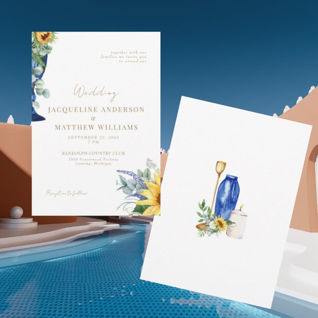 Invitación de boda Tuscan Sunflower sin padres (Subido por el creador)